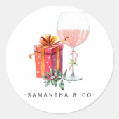 Retro film Kerstmis Ronde Sticker (Voorkant)