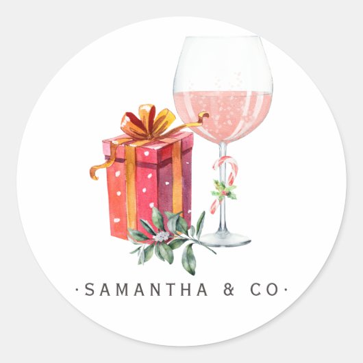 Retro film Kerstmis Ronde Sticker (Voorkant)