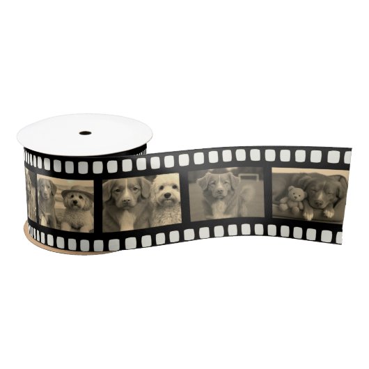 Retro Film Strip Gepersonaliseerde DIY 10 Afbeeldi Satijnen Lint (Spoel)