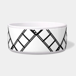 Retro Film Strip Pet Bowl – Cinematic Abstract Voerbakje