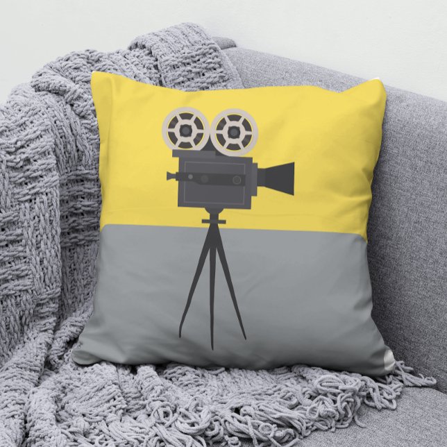 Retro filmcamera kleurblok kussen (Creator heeft geüpload)
