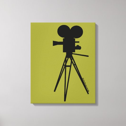 Retro Filmcamera Silhouet Aangepaste Kunst Canvas Afdruk (Voorkant)