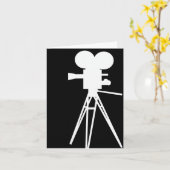 Retro filmcamera silhouet kaart (Gele Bloem)
