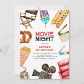 Retro  filmnacht kinderen op zaterdag kaart (Voorkant)