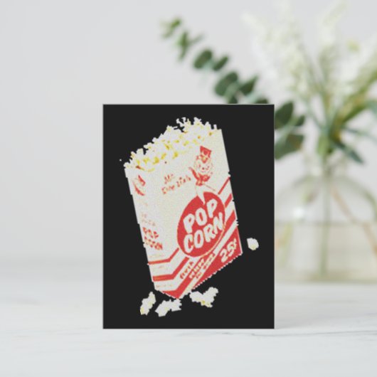 Retro  filmtheater Popcorn Briefkaart (Staand voorkant)