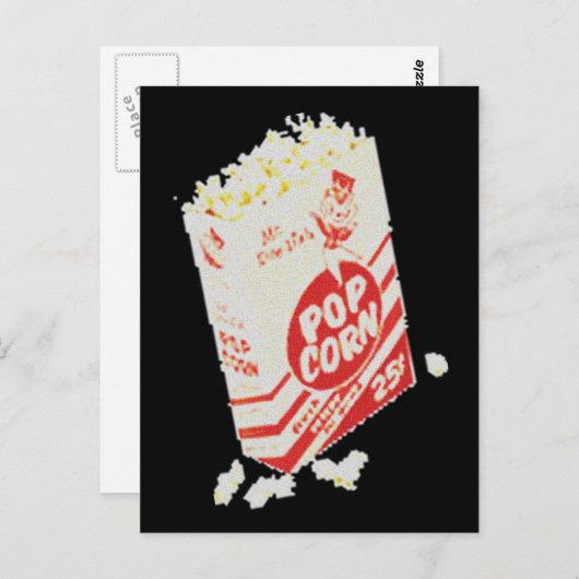 Retro  filmtheater Popcorn Briefkaart (Voorkant / Achterkant)