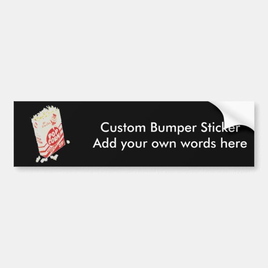 Retro  filmtheater Popcorn Bumpersticker (Voorkant)