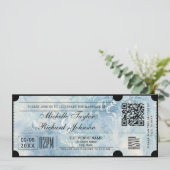 Retro  filmticket met RSVP QR-code Kaart (Staand voorkant)