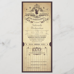 retro filmtickets THE QUINCEAÑERO invite Kaart