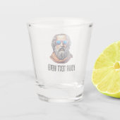 Retro filosoof buste - aangepaste tekst shot glas (Achterkant)