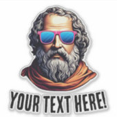 Retro filosoof buste - aangepaste tekst sticker (Voorkant)