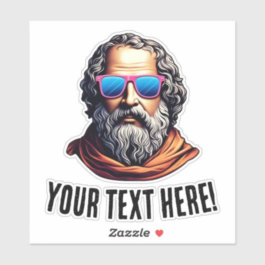 Retro filosoof buste - aangepaste tekst sticker (Vel)