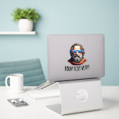 Retro filosoof buste - aangepaste tekst sticker (Laptop op bureau)