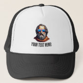 Retro filosoof buste - aangepaste tekst trucker pet (Voorkant)