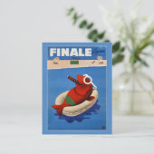  retro Finale schattige vis Italiaanse reis en rei Briefkaart (Staand voorkant)