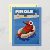  retro Finale schattige vis Italiaanse reis en rei Briefkaart (Voorkant / Achterkant)