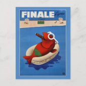  retro Finale schattige vis Italiaanse reis en rei Briefkaart (Voorkant)