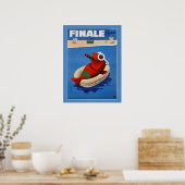 retro Finale schattige vis Italiaanse reis en rei Poster (Keuken)