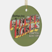 Retro Finger Lakes NY Ornament (Rechts)