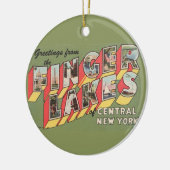 Retro Finger Lakes NY Ornament (Links)