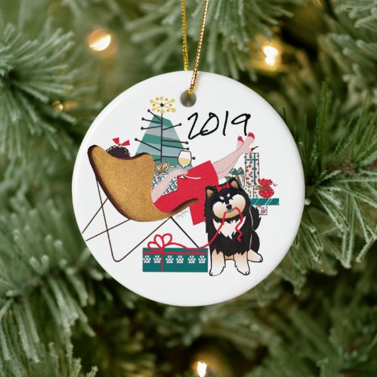 RETRO FINSE LAPPHUND LAPPY 2019 Ornament (Boom)