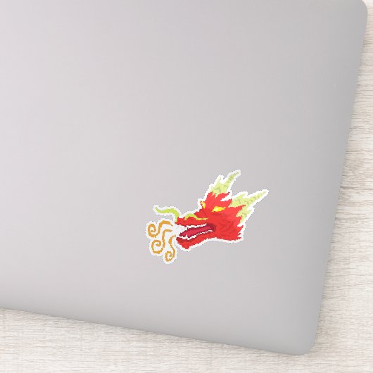 Retro Fire Dragon Sticker (Detail)