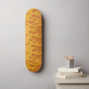 Retro Fire Flames Burnt Oranje 60s 70s Persoonlijk Skateboard