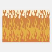 Retro Fire Flames Waves Rainbow Stripes 70s Hippie Inpakpapier Vel (Voorkant 3)