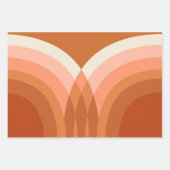 Retro Fire Flames Waves Rainbow Stripes 70s Hippie Inpakpapier Vel (Voorkant 2)