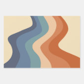 Retro Fire Flames Waves Rainbow Stripes 70s Hippie Inpakpapier Vel (Voorkant)