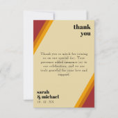 Retro Fire Heart Striped De Perfecte Match Bruilof Bedankkaart (Voorkant)