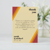 Retro Fire Heart Striped De Perfecte Match Bruilof Bedankkaart (Staand voorkant)