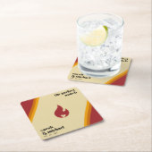 Retro Fire Heart Striped De Perfecte Match Bruilof Kartonnen Onderzetters (Insitu)