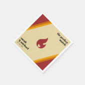 Retro Fire Heart Striped De Perfecte Match Bruilof Servet (Hoek)