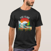 Retro  Fire Island Souvenir Kleding Vuur is T-shirt (Voorkant)