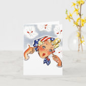 Retro  Firecrackers Schattige Blank Note Kaart (Gele Bloem)