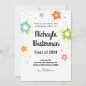 Retro Fireworks Graduation Party uitnodiging (Achterkant)