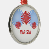 Retro Fireworks Premium Round-Ornament Metalen Ornament (Rechts)