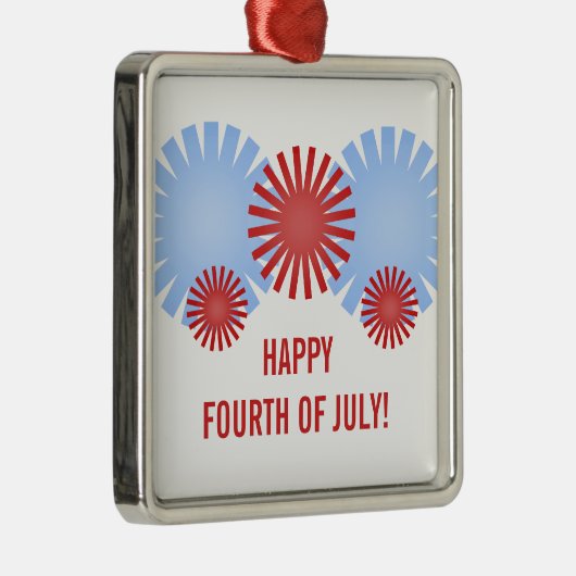 Retro Fireworks Premium Square Ornament (Rechts)