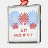 Retro Fireworks Premium Square Ornament (Links)