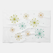 Retro Fireworks Starbursts kleurrijke Mideeuw Theedoek (Horizontaal)