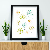 Retro Fireworks Starbursts midden eeuw