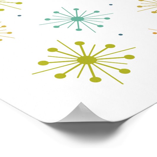 Retro Fireworks Starbursts midden eeuw Poster (Hoek)