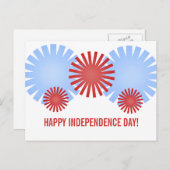 Retro Fireworks, vierde van het Briefkaart van jul (Voorkant / Achterkant)