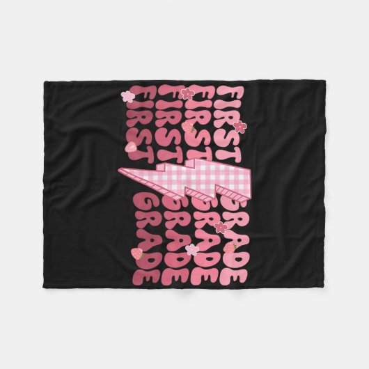 Retro First Grade Teacher Lightning Bolt First Day Fleece Deken (Voorkant (Horizontaal))