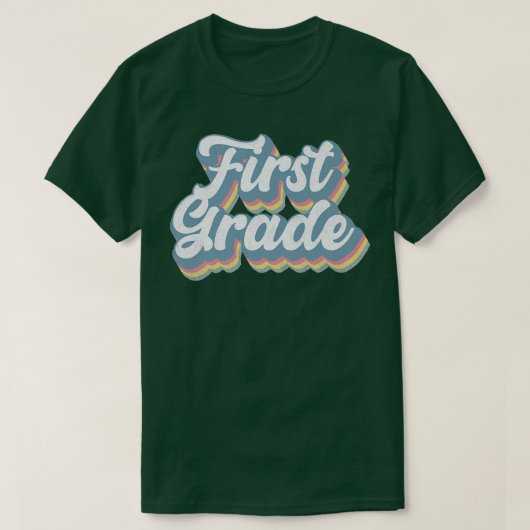 Retro First Grade Teacher Student 1st Grade Terug T-shirt (Design voorkant)