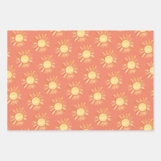 Retro First Trip rondom Sun Birthday Party Inpakpapier Vel (Voorkant 3)