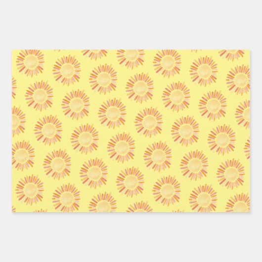 Retro First Trip rondom Sun Birthday Party Inpakpapier Vel (Voorkant 2)