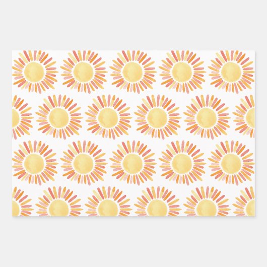 Retro First Trip rondom Sun Birthday Party Inpakpapier Vel (Voorkant)