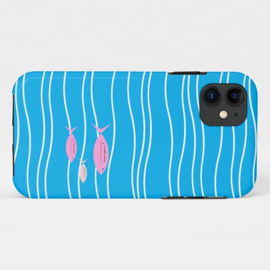 Retro Fish Hoesje-Mate iPhone Case (Achterkant (horizontaal))
